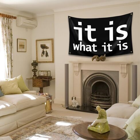 Funny Tapestry with the Slogan 'it is what it is' Meme Tapestry 3x5 Feet for Bedroom Living Room Decor College Dorm Room Indoor & Outdoor Decoration in Saudi Arabia