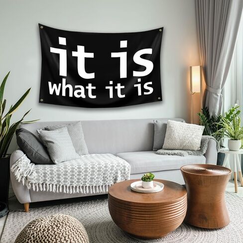 Funny Tapestry with the Slogan 'it is what it is' Meme Tapestry 3x5 Feet for Bedroom Living Room Decor College Dorm Room Indoor & Outdoor Decoration in Saudi Arabia