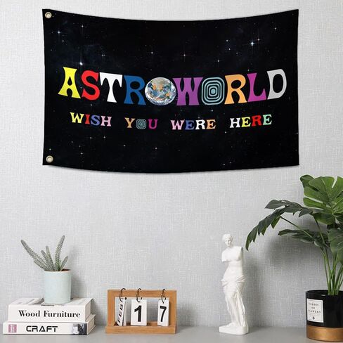 Astroworld العلم 3x5 قدم مضحك ميمي نسيج كلية غرفة النوم فراط الرجال كهف جدار العلم الأطراف هدية in Kuwait