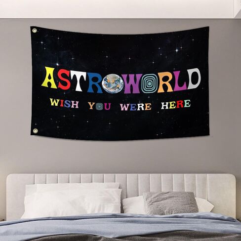 Astroworld العلم 3x5 قدم مضحك ميمي نسيج كلية غرفة النوم فراط الرجال كهف جدار العلم الأطراف هدية in Kuwait