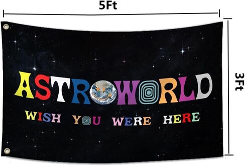 Astroworld العلم 3x5 قدم مضحك ميمي نسيج كلية غرفة النوم فراط الرجال كهف جدار العلم الأطراف هدية in Kuwait