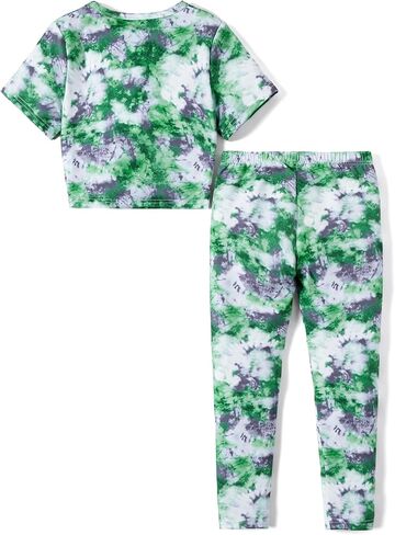 PATPAT Girls Clothing Sets Tie-dye Twist Front Short Sleeve Tops and Legging 2Pcs Outfits Girls Tracksuits in Saudi Arabia