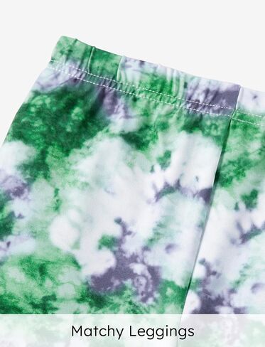 PATPAT Girls Clothing Sets Tie-dye Twist Front Short Sleeve Tops and Legging 2Pcs Outfits Girls Tracksuits in Saudi Arabia