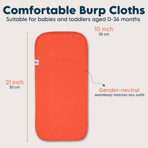 عبوة من 4 قطع من أقمشة التجشؤ القطنية | ناعمة وذات قدرة على الامتصاص | الأطفال الرضع الأولاد والبنات | كبير - 21 بوصة × 10 بوصة | الأخضر الزيتوني، الرمادي الأردوازي، اليوسفي، الأزرق الداكن in Saudi Arabia