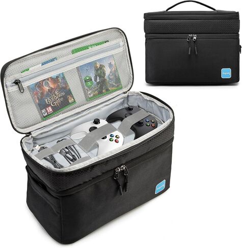 Ezgnuk Game Console Carrying Case Compatible with Xbox Series X, Portable Travel Storage Bag Comes with Protective, Enough Space for Storing Game Controllers, Cables, and Other Accessories.(Black) in Saudi Arabia