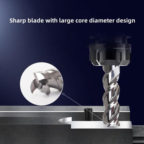 5 قطعة 1/8 "نهاية مطحنة بت عرقوب كربيد 3 المزامير نهاية مطحنة لقطع الألومنيوم ، CNC دوامة راوتر بت الملحقات 3 بوصة طويلة in Kuwait