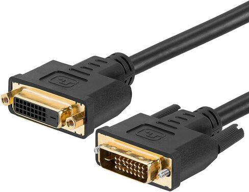 Cmple - كابل تمديد DVI-D مزدوج الوصلة DVI سلك موسع HDTV ذكر إلى أنثى كابل شاشة - 15 قدم in Saudi Arabia
