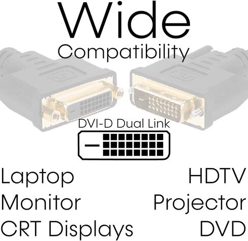 Cmple - كابل تمديد DVI-D مزدوج الوصلة DVI سلك موسع HDTV ذكر إلى أنثى كابل شاشة - 15 قدم in Saudi Arabia