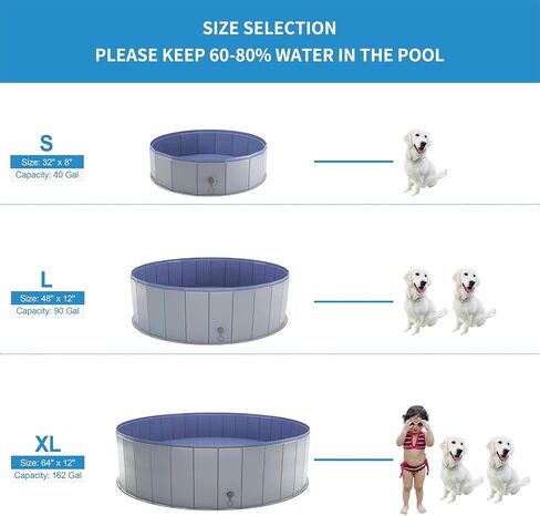 Large Dog Pool, Dog Bathtub Collapsible Hard PVC Material Pet Swimming Pool, Portable Bath Tub for Pets Dogs, Pet Pool for Indoor and Outdoor 63 x 12inches in Saudi Arabia