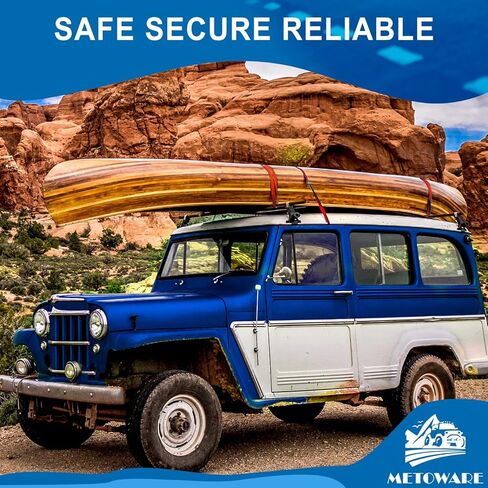 أشرطة السقاطة مربوطة لأسفل - قوة كسر 1764 رطل - 4 قطع من ربطات السقاطة مقاس 1 بوصة × 15 بوصة مع مقبض مبطن، وخطاف S مطلي، وحلقة ناعمة، وحقيبة تخزين لنقل البضائع، ومعدات العشب، والدراجة النارية (أسود) in Kuwait