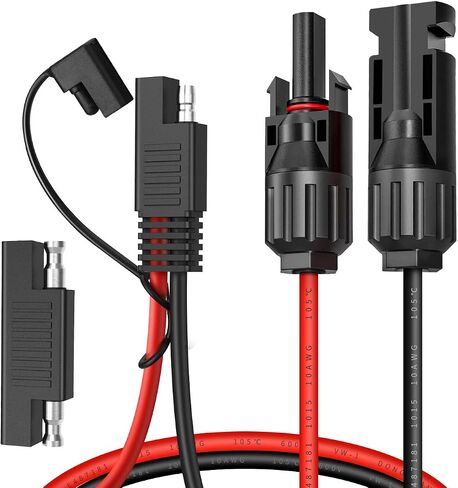 ELECTOP Solar Panel Connector Cable, 10AWG SAE Connector to Male & Female Solar Connectors PV Extension Cable Wire for RV Solar Panel DC Power Battery Charger with SAE Polarity Reverse Adapter in Saudi Arabia