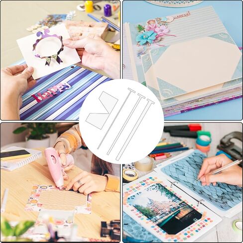 4pcs Book Cover Guide Tools, Transparent Book Binding Kits Acrylic Clear Bookbinding Guide Template Cutter Convenient Scrapbooking Cover Tool for Album, Journal, Planner, Handbook in Saudi Arabia