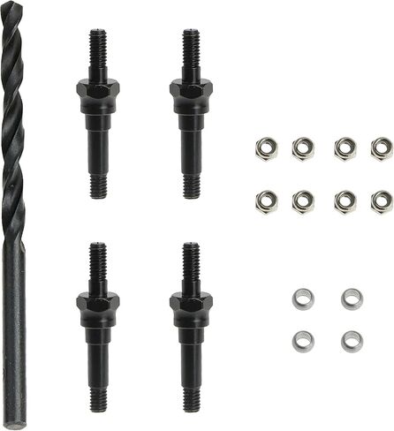 محطة RC RC مأزق الصدمات الفولاذية لأجزاء ترقية Arrma 1/8 Kraton Typhon Talion Notorious Outcast 1/7 Felony Infraction Limitless Mojave 6S BLX 4 قطع باللون الأسود in Kuwait