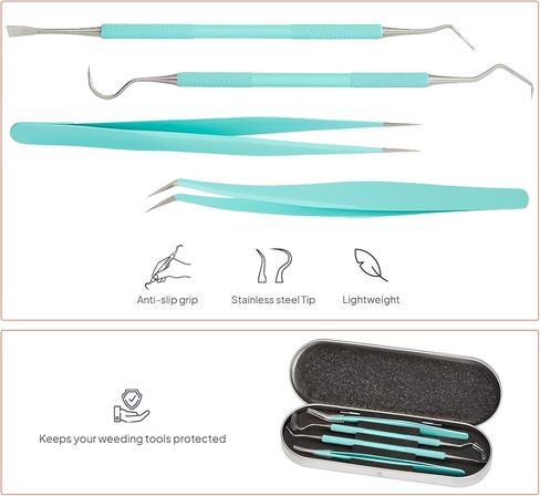 Premium Vinyl Weeding Tool Kit - Precision Stainless Steel Weeder - Hook and Pick with Fine Tweezers Crafting Set - by iVyne in Saudi Arabia