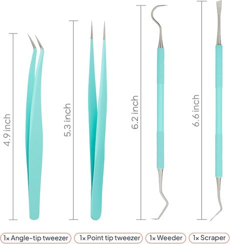 Premium Vinyl Weeding Tool Kit - Precision Stainless Steel Weeder - Hook and Pick with Fine Tweezers Crafting Set - by iVyne in Saudi Arabia
