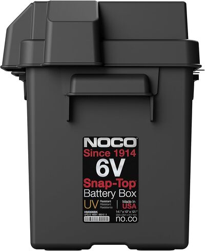 صندوق بطارية NOCO Snap-Top HM306BKS، صندوق بطارية مقاوم للماء خارجي 6 فولت للبطاريات البحرية والسيارات والمركبات الترفيهية والقوارب والتخييم ومقطورة السفر in Kuwait