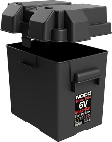 صندوق بطارية NOCO Snap-Top HM306BKS، صندوق بطارية مقاوم للماء خارجي 6 فولت للبطاريات البحرية والسيارات والمركبات الترفيهية والقوارب والتخييم ومقطورة السفر in Kuwait