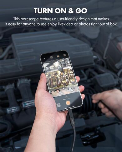 كاميرا المنظار مع الضوء، Anykit 1080P HD Borescope مع 8 مصابيح LED، منظار USB مع كاميرا ثعبان شبه صلبة بطول 16.5 قدم، كاميرا فحص مقاومة للماء IP67 لهواتف iPhone، iPad، OTG Android in Kuwait