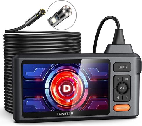50FT Sewer Inspection Camera,DEPSTECH 1080P Dual Lens Endoscope Camera with Lights, 5" IPS Screen Borescope,Split Screen, IP67 Waterproof Snake Camera,7.9mm Scope Camera for Wall Drain Pipe Automotive in Saudi Arabia