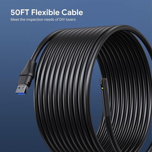 50FT Sewer Inspection Camera,DEPSTECH 1080P Dual Lens Endoscope Camera with Lights, 5" IPS Screen Borescope,Split Screen, IP67 Waterproof Snake Camera,7.9mm Scope Camera for Wall Drain Pipe Automotive in Saudi Arabia