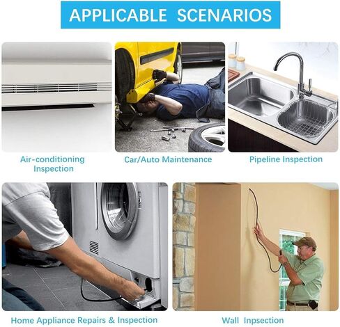 منظار DEPSTECH اللاسلكي، IP67 مقاوم للماء واي فاي بوريسكوب التفتيش 2.0 ميجابيكسل HD كاميرا ثعبان للهواتف الذكية Android وiOS، iPhone، iPad، Samsung - أسود (11.5FT) in Kuwait