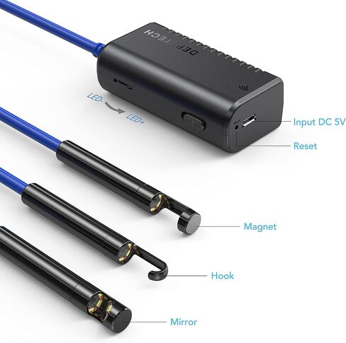 DEPSTECH Wireless Endoscope, IP67 Waterproof WiFi Borescope Inspection 2.0 Megapixels HD Snake Camera for Android and iOS Smartphone, iPhone, iPad, Samsung -Black(11.5FT) in Saudi Arabia