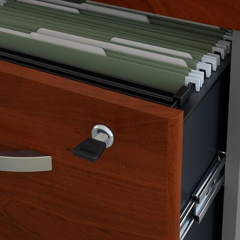 خزانة ملفات متدحرجة من سلسلة Bush Business Furniture Series C ذات درجين في Hansen Cherry - مخزنة للمستندات المتنقلة للمنزل أو المكتب الاحترافي in Kuwait