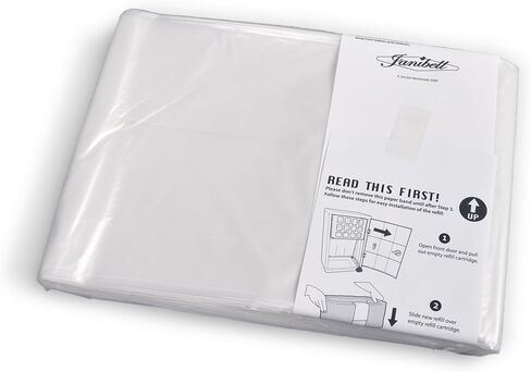 Polyethylene Biodegradable 15 Gallon Waste Can Liner, Flat Seal, for 400 Series Waste Disposal System, White, 0.70 Mil, 17.75" x 11.5" x 8" (Set of 10 Linear Tubes) in Saudi Arabia