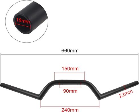 FLYPIG Motorcycle 7/8" 22MM Drag Handlebars Drag Bar Cafe Racer Ace Clubman Style Handlebars Drag Style Handlebars Universal For Pit Dirt Bike Motocross in Saudi Arabia