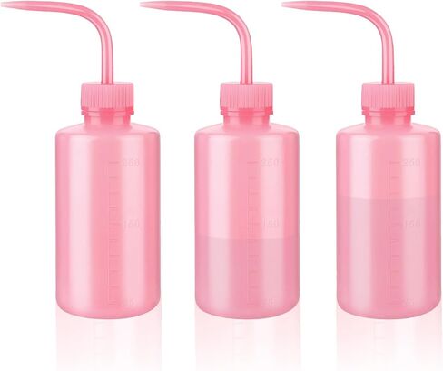 Sotica Wash Bottles - 3pcs Pink Squeeze Bottles 8oz tattoo bottles 250ml Narrow Mouth Squirt Bottles with Scale Labels Spray Bottles for Tattoo Medical Lab Succulent Watering Lash Extension Supplies in Saudi Arabia