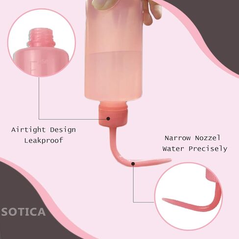 Sotica Wash Bottles - 3pcs Pink Squeeze Bottles 8oz tattoo bottles 250ml Narrow Mouth Squirt Bottles with Scale Labels Spray Bottles for Tattoo Medical Lab Succulent Watering Lash Extension Supplies in Saudi Arabia