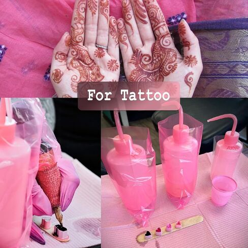 Sotica Wash Bottles - 3pcs Pink Squeeze Bottles 8oz tattoo bottles 250ml Narrow Mouth Squirt Bottles with Scale Labels Spray Bottles for Tattoo Medical Lab Succulent Watering Lash Extension Supplies in Saudi Arabia