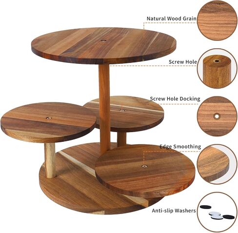 مجموعة من 4 رافعات بوفيه خشبية، ورافعات عرض طعام مربعة للبيع بالتجزئة للحفلات، وحوامل بيتزا من الخشب المحروق والأسلاك المعدنية السوداء للتقديم in Kuwait