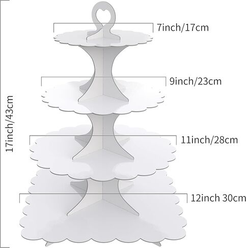 4-Tier Pink Cupcake Stand Tower, 2 Pack Cardboard Cup Cake Holder, Cupcake Display for 48 Cupcakes, Perfect for Baby Shower Party Supplies Dessert Birthday Theme Decoration in Saudi Arabia
