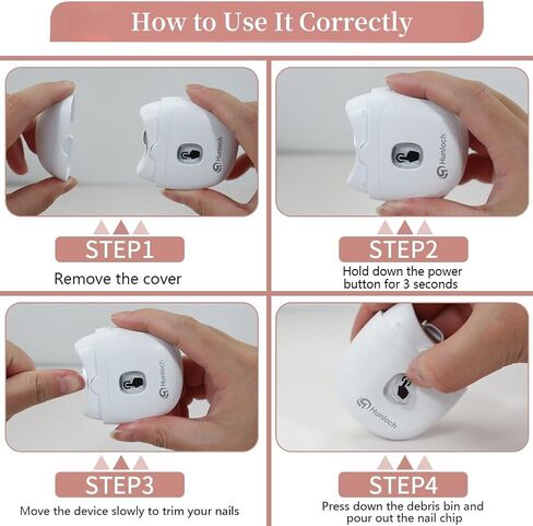 Automatic Electric Nail Clipper with 3-Speeds Levels and Nail Clip Storage, LCD Light, Safety Nail Clipper, USB Rechargeable Suitable for Babies,Children, Adults and Seniors(White) in Kuwait