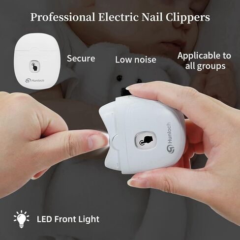 Automatic Electric Nail Clipper with 3-Speeds Levels and Nail Clip Storage, LCD Light, Safety Nail Clipper, USB Rechargeable Suitable for Babies,Children, Adults and Seniors(White) in Kuwait