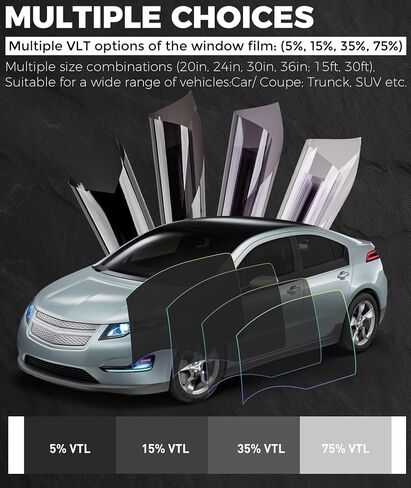 قوة ملحوظة RP، طبقة تظليل نافذة السيارة 15% VLT، 24 بوصة × 15 قدم، الأشعة فوق البنفسجية 99% كتلة الحرارة والأشعة فوق البنفسجية ومقاومة للخدش، طبقة خصوصية النافذة للزجاج الأمامي للسيارة الأمامي والخلفي، لفافة أفلام السيارات الاحترافية in Kuwait