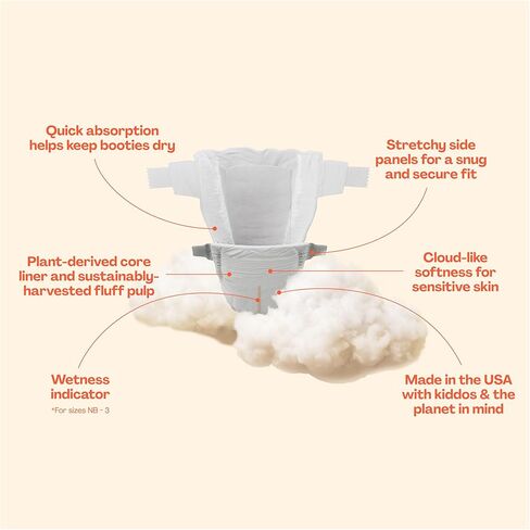 حفاضات Hello Bello، مقاس 4 (22-37 رطلاً) - 74 حفاضة أطفال فاخرة للاستعمال مرة واحدة بتصميمات القرود والسلاحف - مضادة للحساسية مع ملمس ناعم يشبه القماش in Kuwait