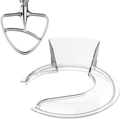 Pouring Shield for KitchenAid 4.5-5QT Mixer Bowl(Stainless Steel, Glass, Ceramic) - Secure Fit Splash Guard for KitchenAid Tilt-Head Stand Mixers and Dishwasher Safe in Kuwait