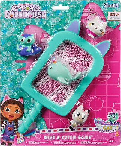 SwimWays Gabby's Dollhouse Dive n Catch Game, Swimming Pool Accessories & Kids Pool Toys, Pool Party Supplies & Water Toys for Kids Aged 5 & Up in Saudi Arabia