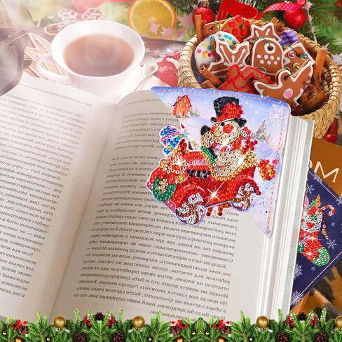BSRESIN Christmas Diamond Art Bookmarks, 4 PCS Cute Diamond Art Bookmarks for Book Lovers, Christmas Gift DIY Diamond Art Accessories, Diamond Art Kits for Adults in Kuwait