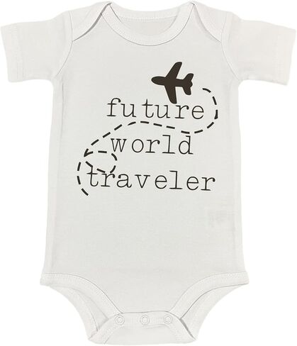 Future World Traveler Bodysuit Cute Pregnancy Announcement Reveal Romper Infant Adventure Shower Gift (0-6 Months, Funny Print-Short Sleeve Romper) in Saudi Arabia
