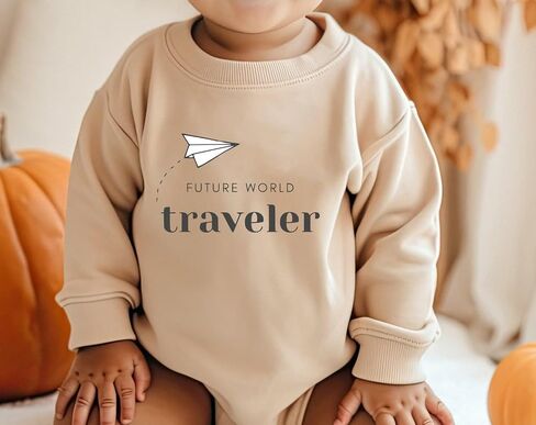 فيوتشر وورلد ترافيلر بدلة لطيفة للإعلان عن الحمل تكشف عن رومبر هدية استحمام للرضع (0-6 أشهر، طباعة مرحة - رومبر قصير الأكمام) in Kuwait