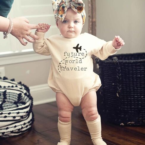 Future World Traveler Bodysuit Cute Pregnancy Announcement Reveal Romper Infant Adventure Shower Gift (0-6 Months, Funny Print-Short Sleeve Romper) in Saudi Arabia