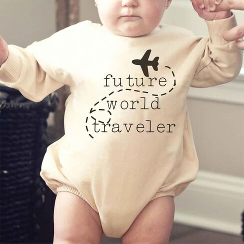Future World Traveler Bodysuit Cute Pregnancy Announcement Reveal Romper Infant Adventure Shower Gift (0-6 Months, Funny Print-Short Sleeve Romper) in Saudi Arabia
