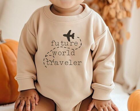 Future World Traveler Bodysuit Cute Pregnancy Announcement Reveal Romper Infant Adventure Shower Gift (0-6 Months, Funny Print-Short Sleeve Romper) in Saudi Arabia