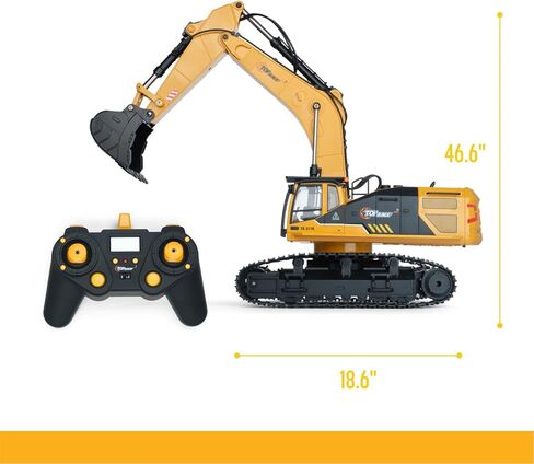 لعبة حفار توب ريس 22 قناة كاملة الوظائف للتحكم عن بعد 〡مركبات البناء للأولاد بمقياس 1:50〡جهاز إرسال 2.4 جيجا هرتز ومجرفة معدنية〡هدية مثالية للأولاد والبنات - TR 211K in Kuwait
