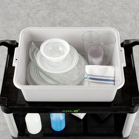 حوض أدوات المطاعم فقط: حوض حافلة المطبخ RW Clean مقاس 20 × 15 × 7 بوصة، 1 صندوق أدوات متين للحافلة - مقابض سهلة الإمساك، صندوق حافلة بلاستيكي رمادي قابل للتجميد للمطاعم أو خدمات تقديم الطعام in Kuwait