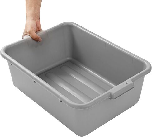 حوض أدوات المطاعم فقط: حوض حافلة المطبخ RW Clean مقاس 20 × 15 × 7 بوصة، 1 صندوق أدوات متين للحافلة - مقابض سهلة الإمساك، صندوق حافلة بلاستيكي رمادي قابل للتجميد للمطاعم أو خدمات تقديم الطعام in Kuwait