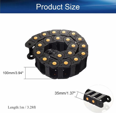Heyiarbeit R100 Cable Drag Chain 1Meter Carrier Drag Chain Cable Wire 35x100mm with End Connectors Open Type for Electrical Machines CNC in Saudi Arabia